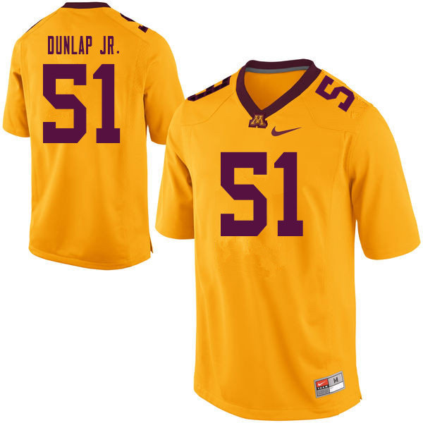 Men #51 Curtis Dunlap Jr. Minnesota Golden Gophers College Football Jerseys Sale-Yellow